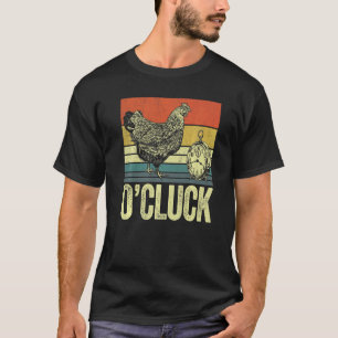 Mens O'cluck clucking chicken farmer o'clock alar T-Shirt