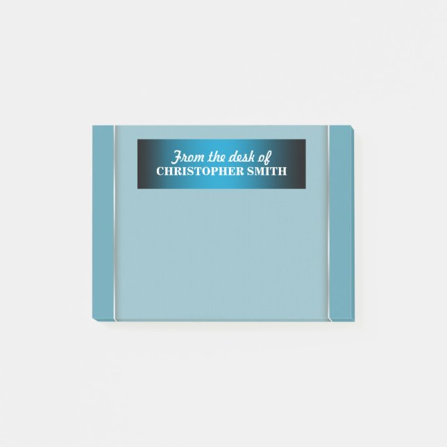 Mens office organiser | Personalise name Post-it Notes (Front)