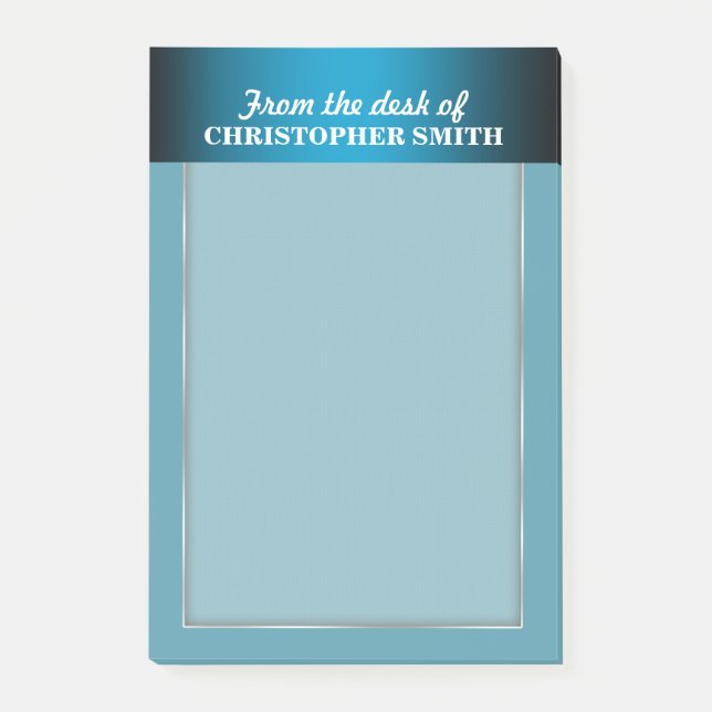 Mens office organiser work blue post-it notes (Front)