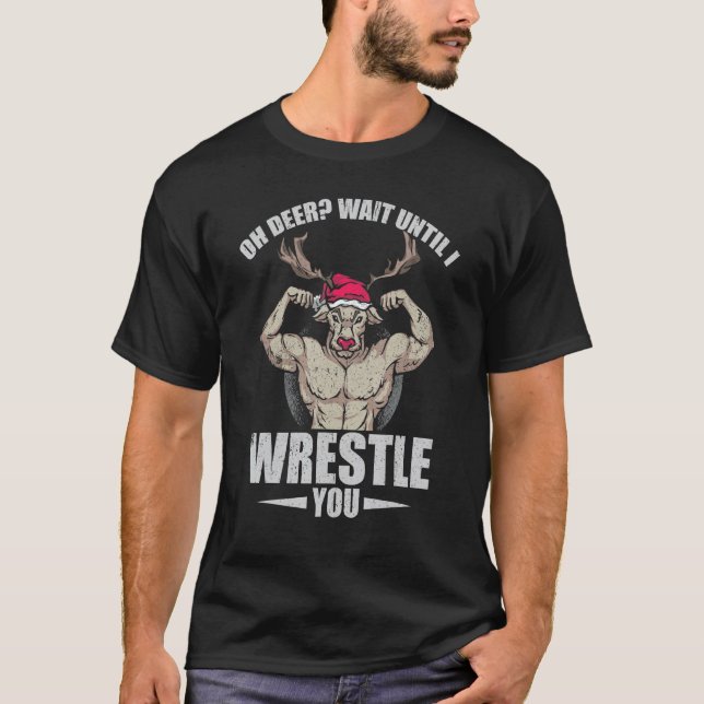 Mens Oh Deer Arm Wrestle You T-Shirt (Front)