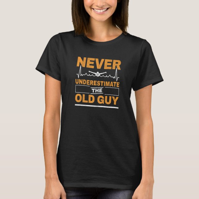 Mens Old Guy Swim Athlete Grandfather Swimmer Gran T-Shirt (Front)