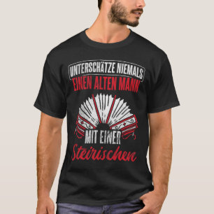 Mens Old Man with Styrian Harmonica Accordion 1 T-Shirt