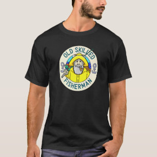 Mens Old Skilled Fisherman Fisher Fishing T-Shirt