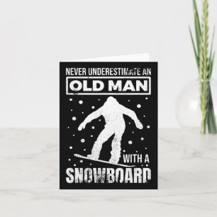 Mens Old Snowboarder Grandpa Snowboard Enthusiast Card