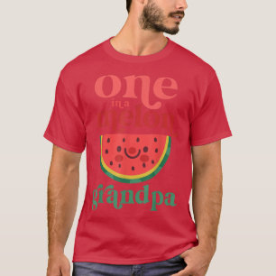 Mens One In A Melon Grandpa Cute Watermelon First T-Shirt