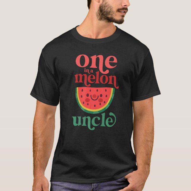 Mens One In A Melon Uncle Cute Watermelon First Bi T-Shirt (Front)
