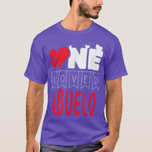 Mens One Loved Abuelo Grandfather Valentine's Day T-Shirt