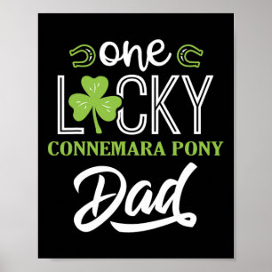Mens One Lucky Connemara Pony Horse Dad Irish Hors Poster