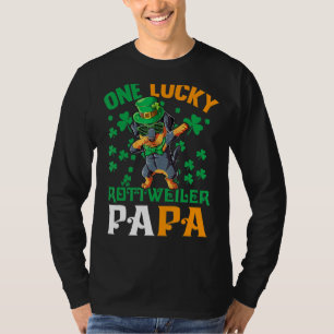 Mens One Lucky Dog Papa Funny Rottweiler Dad St Pa T-Shirt