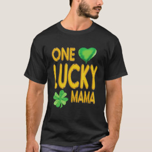 Mens One Lucky Mama Irish Rainbow Tee Leopard Patr