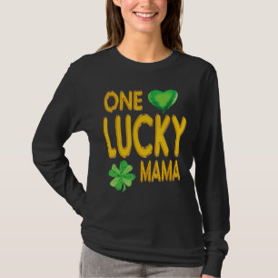 Mens One Lucky Mama Irish Rainbow Tee Leopard Patr