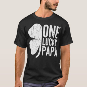 Mens One Lucky Papa Vintage St Patrick Day Premi T-Shirt