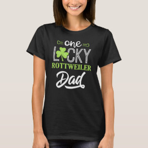 Mens One Lucky Rottweiler Dog Dad St Patricks Day T-Shirt