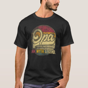 Mens Opa The Man Myth Legend Fathers Day Grandpa D T-Shirt