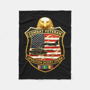 Mens operation desert combat veteran gulf war fleece blanket