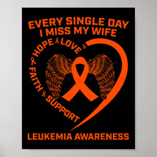 Mens Orange Ribbon Heart Leukaemia Awareness In Me Poster