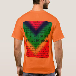 Mens Orange Your Photo Basic T-shirt Template