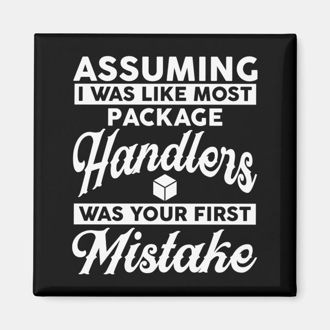 Mens Package Handler Flying Bisonrel - Great Funny Magnet (Front)