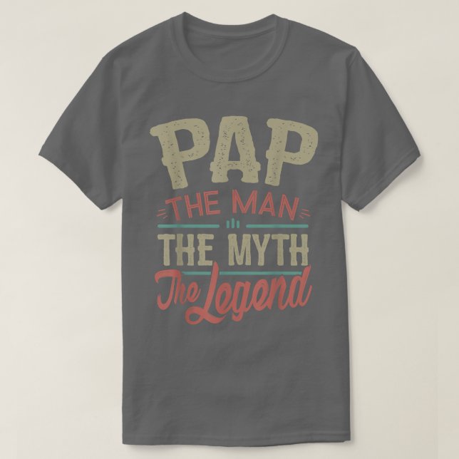 Mens Pap T from Grandchildren Pap the Myth the Leg T-Shirt (Design Front)