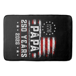 Mens Papa American Flag 250 Years 4th of July Gran Bath Mat