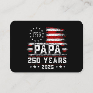 Mens Papa American Flag 250 Years 4th of July Gran Business Card