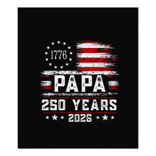 Mens Papa American Flag 250 Years 4th of July Gran Photo Print