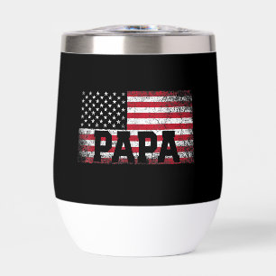 Mens Papa American Flag Father's Day 4th of July G