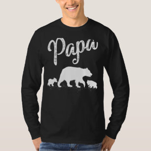 Mens Papa Bear 2 Cub Bear Animal  Papa Bear Father T-Shirt