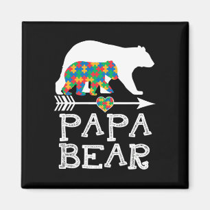 Mens Papa Bear Autism Men Father Daddy Autism Awar Magnet