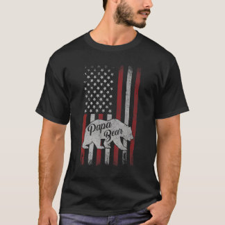Mens Papa Bear Best Dad Fathers Day Father Pop M T-Shirt