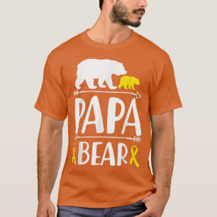 Mens Papa Bear Childhood Cancer Awareness Gift Dad T-Shirt