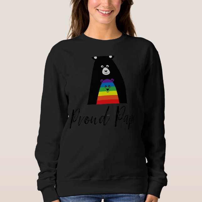 Mens Papa Bear Lgbt Pride Gay Rainbow Proud Papa F Sweatshirt (Front)