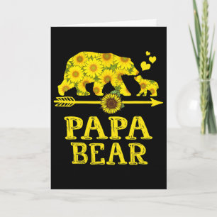 Mens Papa Bear Sunflower Fathers Day Dad And Grand Card