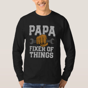 Mens Papa Fixer Of Things Mechanic Dad Car Repair  T-Shirt