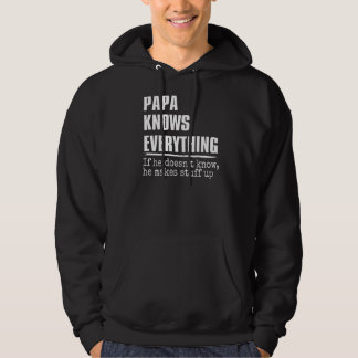 Mens Papa Knows Everything  60th   Father's Day Hoodie