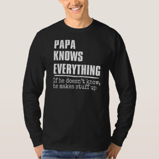 Mens Papa Knows Everything  60th   Father's Day T-Shirt