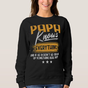Mens Papa Knows Everything Father's Day Sweatshirt