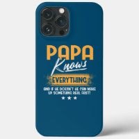 Mens Papa Knows Everything Funny Father's Day 