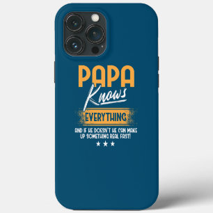 Mens Papa Knows Everything Funny Father's Day iPhone 13 Pro Max Case