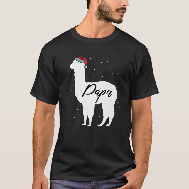 Mens Papa Llama Family Matching Christmas Pajamas T-Shirt (Front)