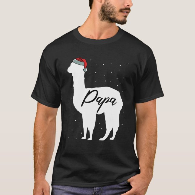 Mens Papa Llama Family Matching Christmas Pyjamas T-Shirt (Front)