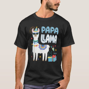 Mens Papa Llama Grandpa Of A Birthday Boy Girl Lla T-Shirt