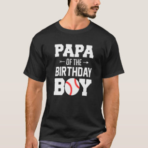 Mens Papa Of The Birthday Boy  Baseball Boy Family T-Shirt