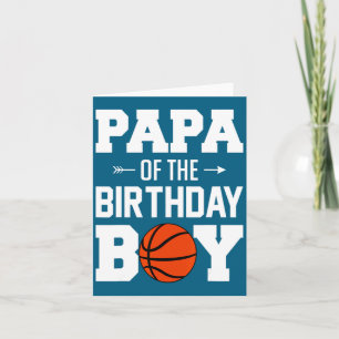 Mens papa of the birthday boy basketball boy famil card