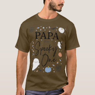 Mens Papa of the Spooky One First Birthday Blue Bo T-Shirt