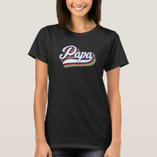 Mens Papa Retro New Father Daddy To Be Father's Da T-Shirt
