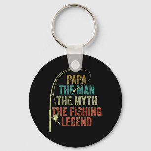 Mens Papa The Man The Myth The Fishing Legend Byb Key Ring