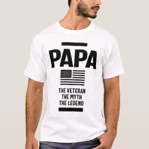 Mens Papa The Veteran The Myth The Legend T-Shirt