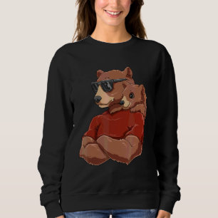 Mens Papabear Papa Bear Dad Kids Daughter Son Fat Sweatshirt