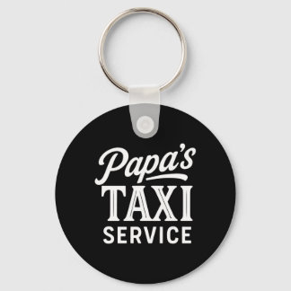 Mens Papas Taxi Service - Funny Dad Driver Job Key Ring